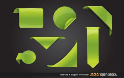 Free Vector Ribbons and Badges