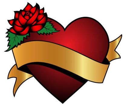 Heart And Ribbon Vector