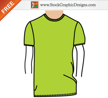 Men’s Basic T-shirt Template Free Vector Illustration