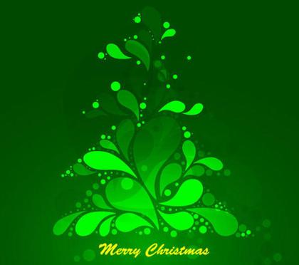 Abstract Green Christmas Tree Vector Graphic