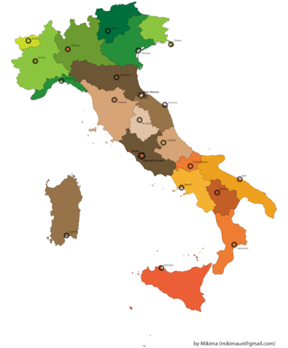 Italy Map Free Vector