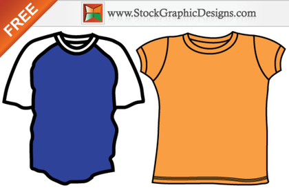 Men’s Blank T-shirt Templates Free Vector Set