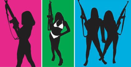 Girl With Gun Silhouette