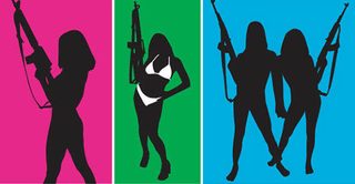 Girl With Gun Silhouette