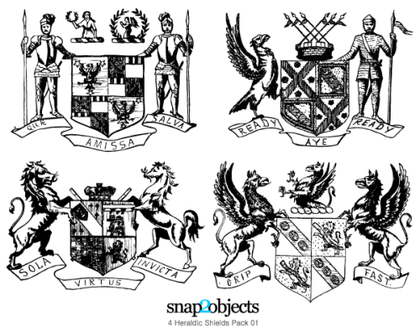 Heraldic Shield Free Vector Pack