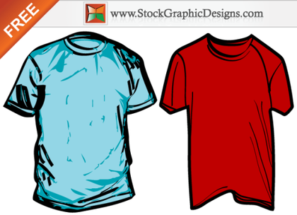 Wrinkled Men’s T-shirt Free Vector Templates