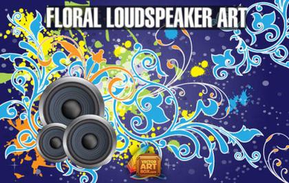 Vector Free Floral Loudspeaker BG Art