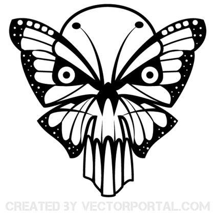 Butterfly Skull Vector Art