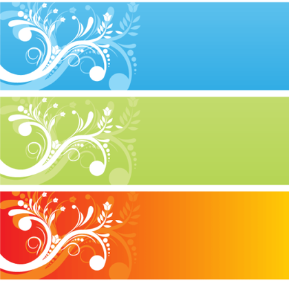 Color Flower Banners Vector Free