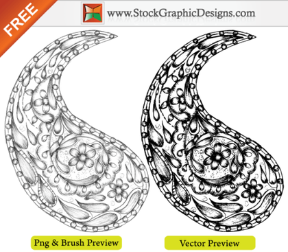 Free Vector Sketchy Hand Drawn Paisley Designs