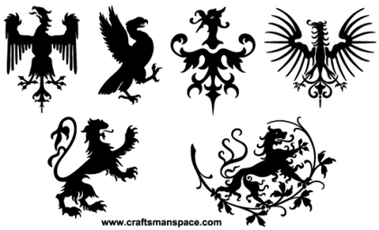 Heraldic Animals Free Vector