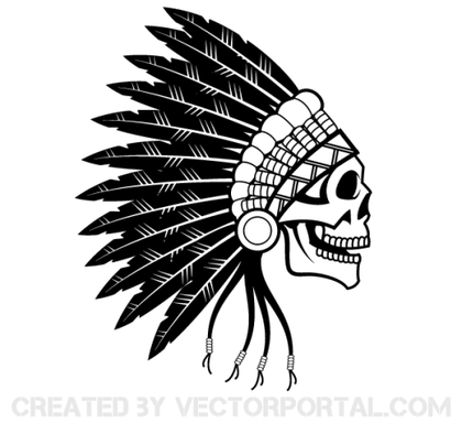 Indian Chief Skull Vector Art