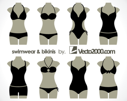 Illustration of Swimwear and Bikinis Free Vector Templates