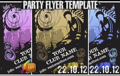 Great Free Vector Flyer Template for Party