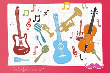 Free Vector Musical Instruments and Music Notes