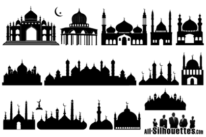 Islamic Mosque Silhouette Vector Illustration