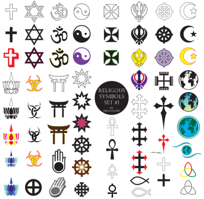 Soulful Diversity: Free Religious Symbols Vector Designs for Spiritual Exploration