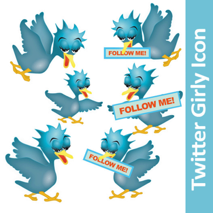 Twitter Bird Icons Vector