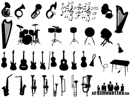 Free Vector Musical Instruments Silhouettes