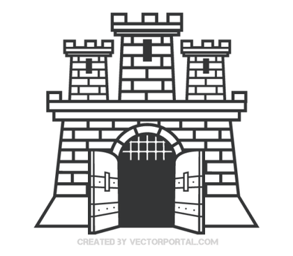 Castle Vector Clip Art Image