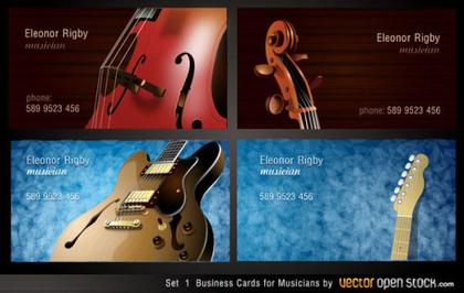 Musicians Business Card Designs Vector