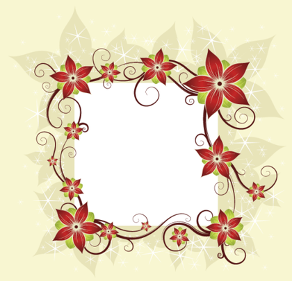 Silk Flower Design Card Vector