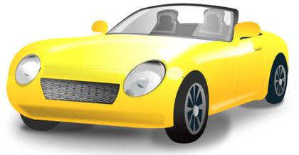 Yellow Convertible Sports Car