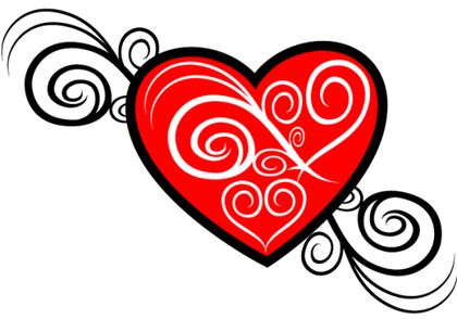 Heart Vector Image Tribal Style