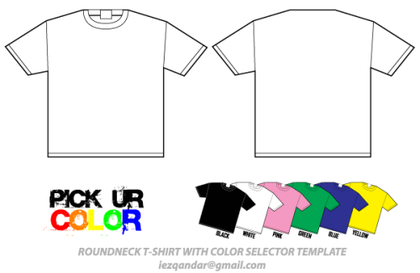 Round Neck T-Shirt Template Vector Pack