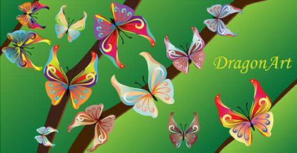 Colorful Butterflies Free Vector