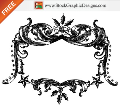Free Christmas Vector Hand Drawn Frames