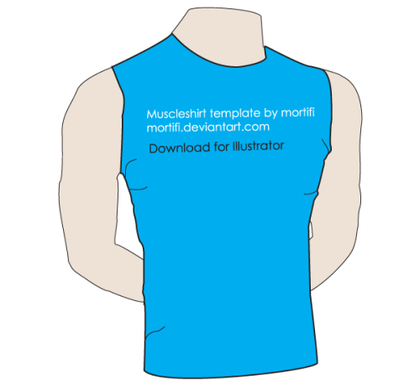 Muscle Shirt Template Vector Free