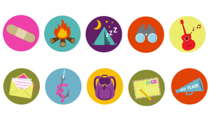 Summer Camp Badges Vector
