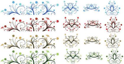 Free Vector – Curly Leaf Ornaments