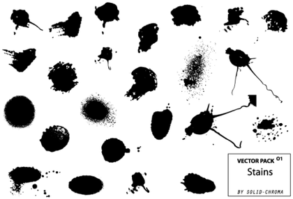 Paint Spray and Ink Stains Free Vector Pack