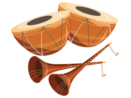 Tabla with Shehnai Free Vector