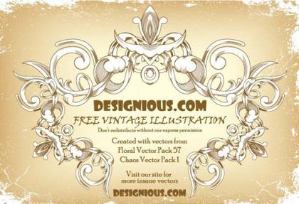 Free Vintage Floral Frame Vector
