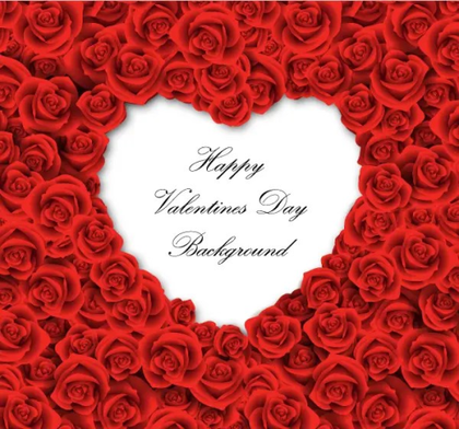 Red Roses Heart Frame Free Vector Illustration
