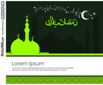 Ramadan Kareem Greeting Card Template Vector Free