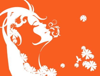 Beautiful Swirl Girl Vector