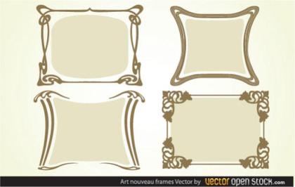 Free Art Nouveau Frames Vector