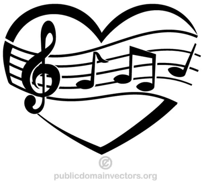 Music of Love Heart Vector Image