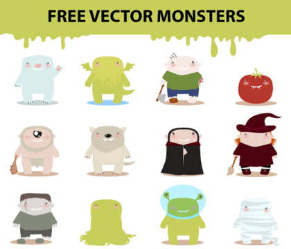 Free Cartoon Monster Characters Vector