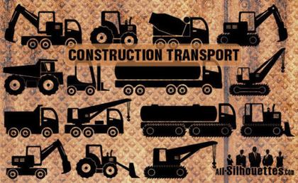 Free Vector Construction Transport Silhouettes