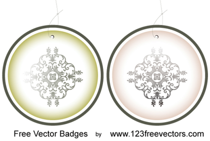 Designed badges free vector