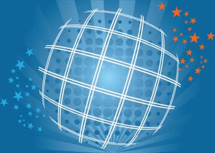 American Circle on Star Background