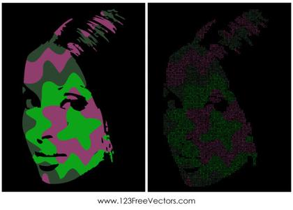 Pop Art Girl Face Vector