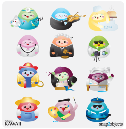 Free Vector Kawaii Professions Icons