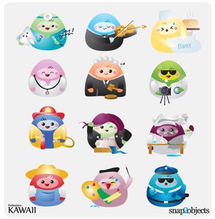 Free Vector Kawaii Professions Icons