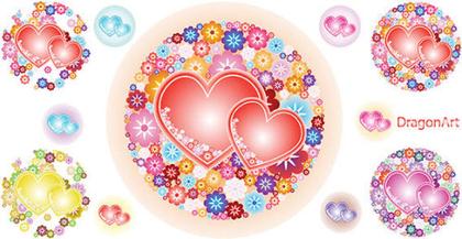 Vector Flowery Hearts